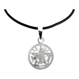 Collar Plata 925 Tetragrámaton Diamantado con Cordón Ajustable - Imagen 1