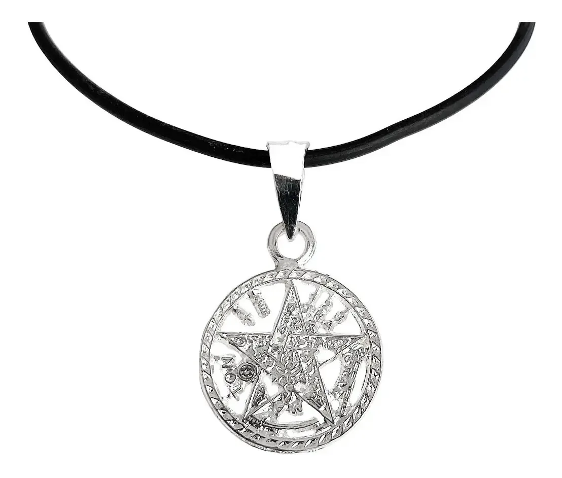 Collar Plata 925 Tetragrámaton diamantado con cordón ajustable - Joyaris joyería fina mexicana