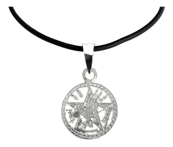 Collar Plata 925 Tetragrámaton Diamantado con Cordón Ajustable - Imagen 1