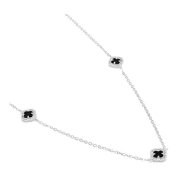Collar Plata 925 Tréboles Negros Zirconia Ajustable para Mujer - Imagen 2