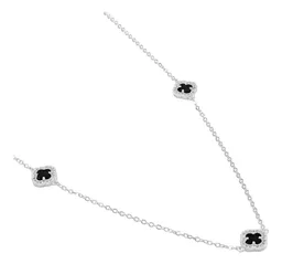 Collar Plata 925 Tréboles Negros Zirconia Ajustable para Mujer - Imagen 2