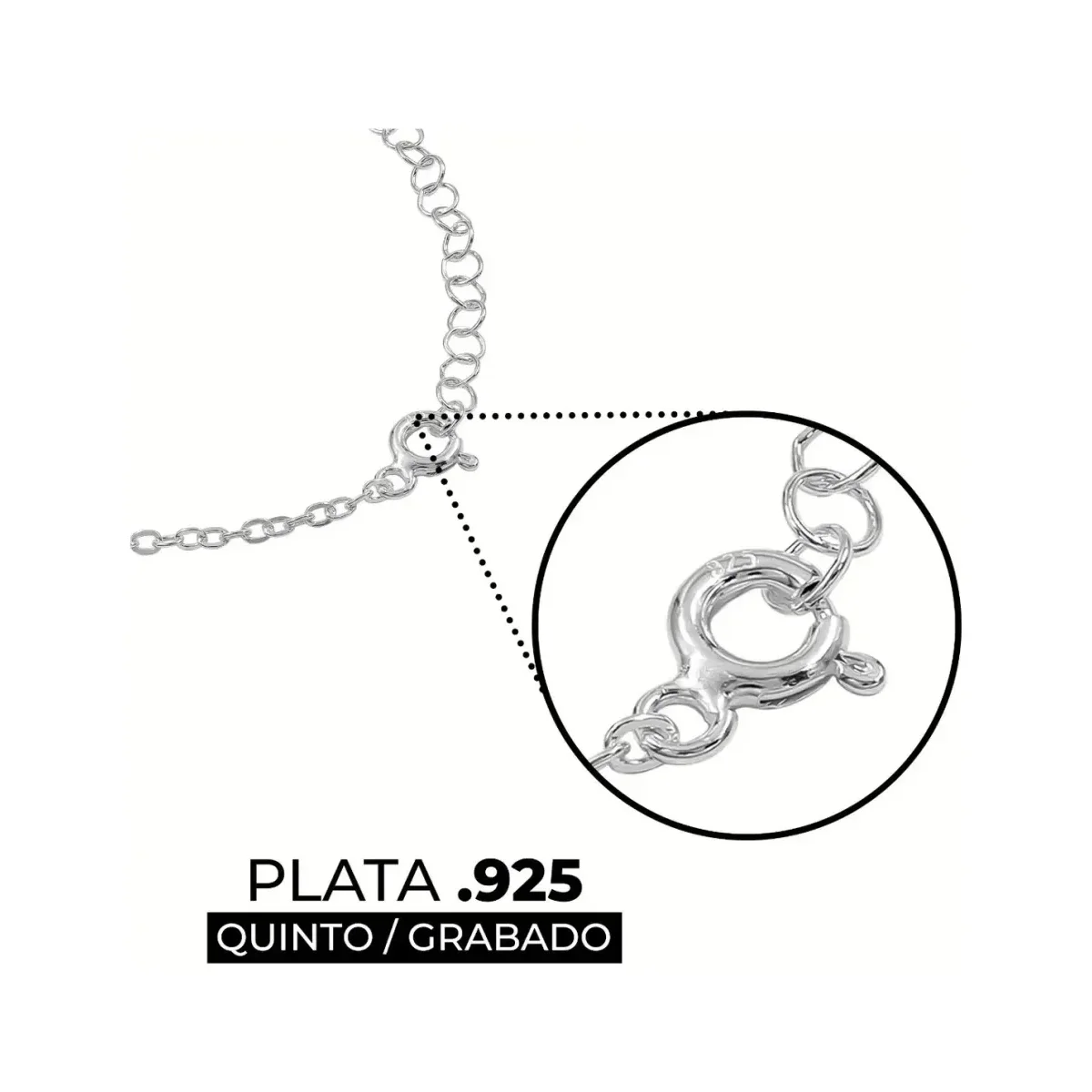 Collar Plata 925 Tréboles Negros Zirconia Ajustable para Mujer - Imagen 4