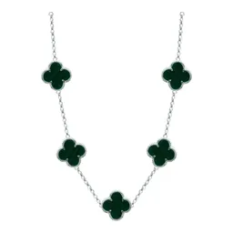 Collar Plata 925 Tréboles Verdes Esmaltados con Cadena 65cm - Imagen 1