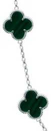 Collar Plata 925 Tréboles Verdes Esmaltados con Cadena 65cm - Imagen 3