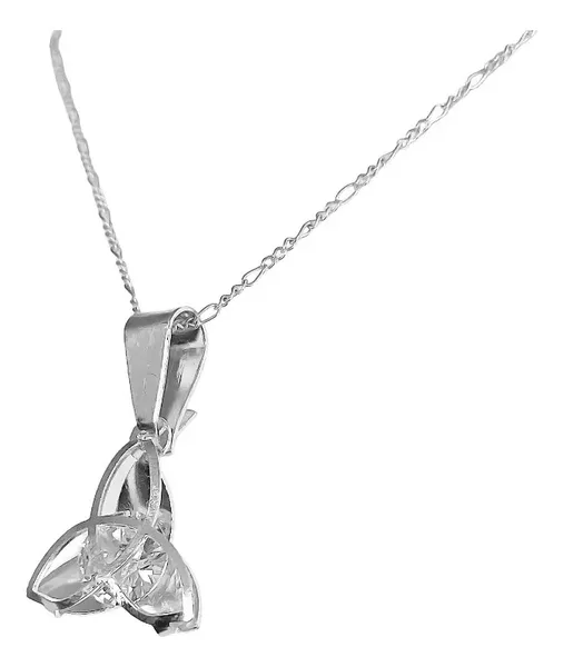 Collar Plata 925 Triqueta Celta con Zirconia Blanca - Imagen 1