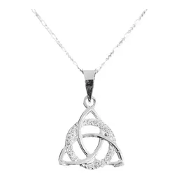 Collar Plata 925 Triqueta Celta Redonda con Zirconia Blanca - Imagen 1