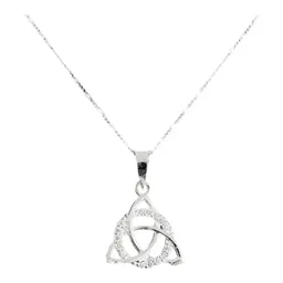 Collar Plata 925 Triqueta Celta Redonda con Zirconia Blanca - Imagen 2