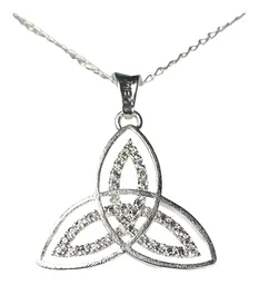 Collar Plata 925 Triqueta Celta Zirconias Unisex con Cadena - Imagen 3