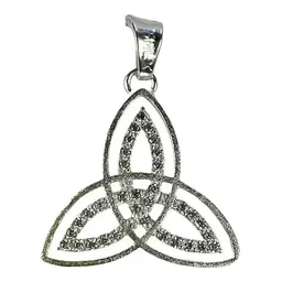 Collar Plata 925 Triqueta Celta Zirconias Unisex con Cadena - Imagen 4