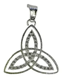 Collar Plata 925 Triqueta Celta Zirconias Unisex con Cadena - Imagen 4