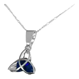 Collar Plata 925 Triqueta con Zirconia Azul - Imagen 1