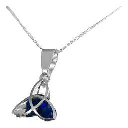 Collar Plata 925 Triqueta con Zirconia Azul - Imagen 1