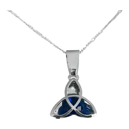 Collar Plata 925 Triqueta con Zirconia Azul - Imagen 2