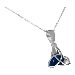 Collar Plata 925 Triqueta con Zirconia Azul - Imagen 3