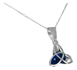 Collar Plata 925 Triqueta con Zirconia Azul - Imagen 3