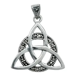 Collar Plata 925 Triqueta Zirconias Cadena Granito - Imagen 2