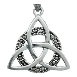 Collar Plata 925 Triqueta Zirconias Cadena Granito - Imagen 3