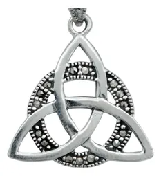 Collar Plata 925 Triqueta Zirconias Cadena Granito - Imagen 3