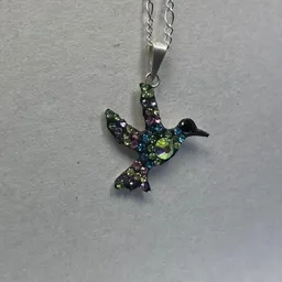 Collar Colibrí con Zirconia Plata .925 50cm Modelo 168 - Imagen 3