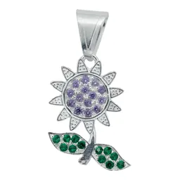 Collar Plata Esterlina 925 Flor Zirconia Violeta para Mujer - Imagen 2