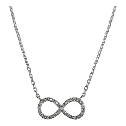 Collar Plata Ley .925 Diseño Infinito con Zirconia - Imagen 1