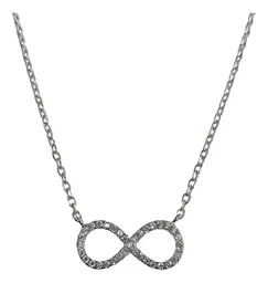 Collar Plata Ley .925 Diseño Infinito con Zirconia - Imagen 1