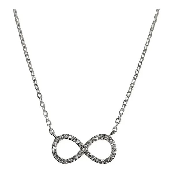 Collar Plata Ley .925 Diseño Infinito con Zirconia - Imagen 1