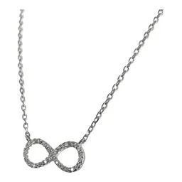 Collar Plata Ley .925 Diseño Infinito con Zirconia - Imagen 2
