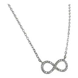 Collar Plata Ley .925 Diseño Infinito con Zirconia - Imagen 3