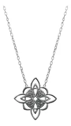 Collar Plata Ley 925 Nudo de Bruja con Triqueta Símbolo de Protección - Imagen 1