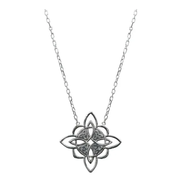 Collar Plata Ley 925 Nudo de Bruja con Triqueta Símbolo de Protección - Imagen 1