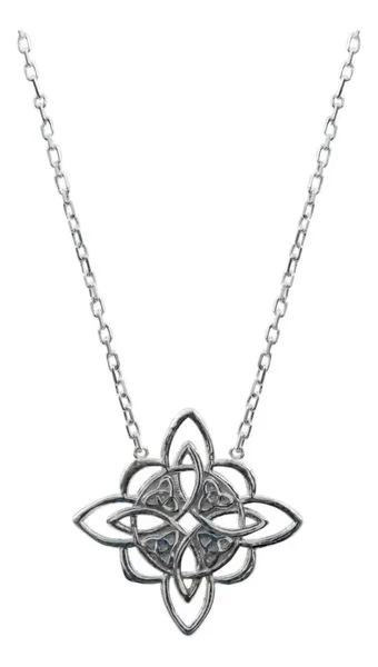 Collar Plata Ley 925 Nudo de Bruja con Triqueta Símbolo de Protección - Imagen 1