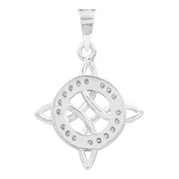 Collar Plata Ley .925 Nudo de Bruja Zirconias Blancas 50cm - Imagen 2