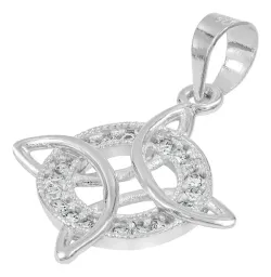 Collar Plata Ley .925 Nudo de Bruja Zirconias Blancas 50cm - Imagen 4