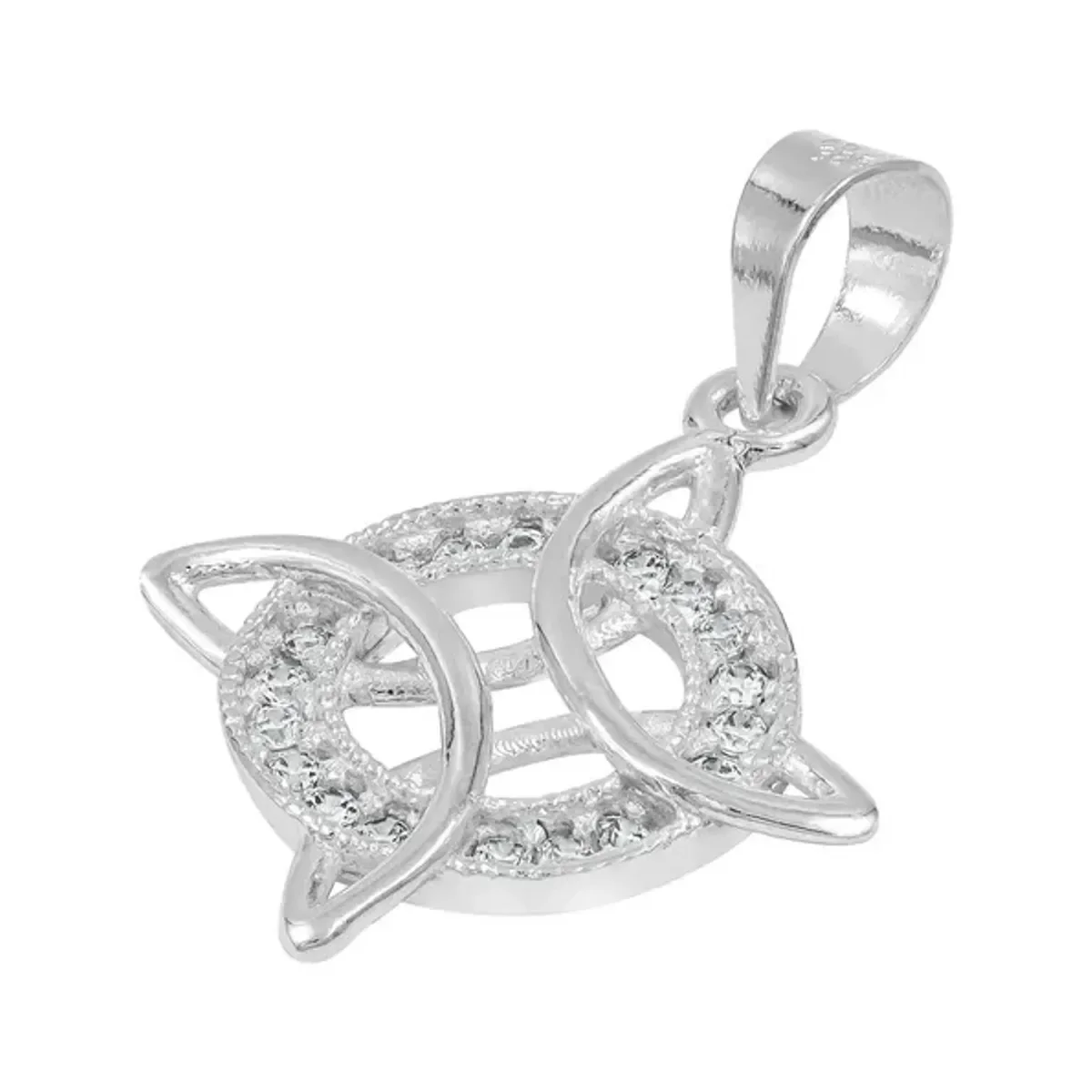 Collar Plata Ley .925 Nudo de Bruja Zirconias Blancas 50cm - Imagen 4