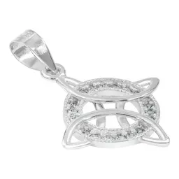 Collar Plata Ley .925 Nudo de Bruja Zirconias Blancas 50cm - Imagen 5