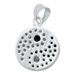 Collar Plata Ley 925 Yin Yang Zirconia Brillante Unisex - Imagen 4