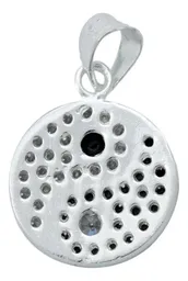 Collar Plata Ley 925 Yin Yang Zirconia Brillante Unisex - Imagen 4
