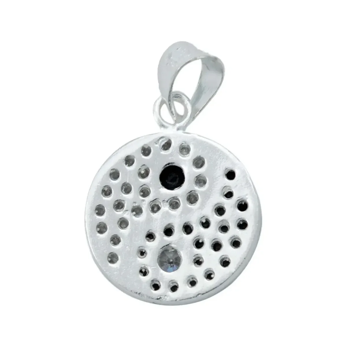 Collar Plata Ley 925 Yin Yang Zirconia Brillante Unisex - Imagen 4