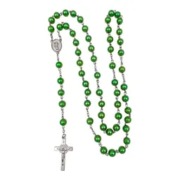 Collar Rosario San Judas Tadeo Verde 80 cm Cadena Vínculo - Imagen 1