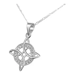 Conjunto Cadena Aretes Plata 925 Nudo Bruja con Zirconias Joyería Artesanal - Imagen 6