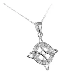 Conjunto Cadena Aretes Plata 925 Nudo Bruja con Zirconias Joyería Artesanal - Imagen 7