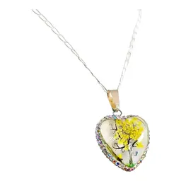 Conjunto Collar Aretes Plata 925 Árbol de la Vida Corazón Zirconia Amarilla - Imagen 4