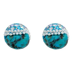 Conjunto Collar y Aretes Plata 925 Colibrí con Piedrería Celeste - Imagen 3