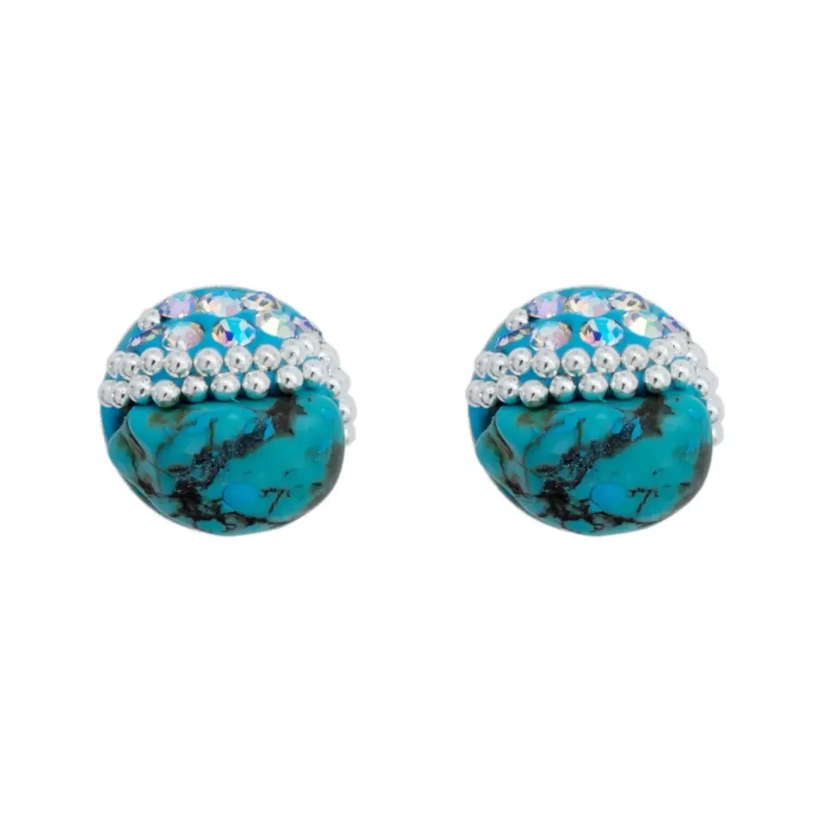 Conjunto Collar y Aretes Plata 925 Colibrí con Piedrería Celeste - Imagen 3