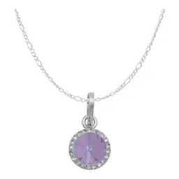 Conjunto Collar y Aretes Plata 925 Cristal Violeta Mujer - Imagen 2