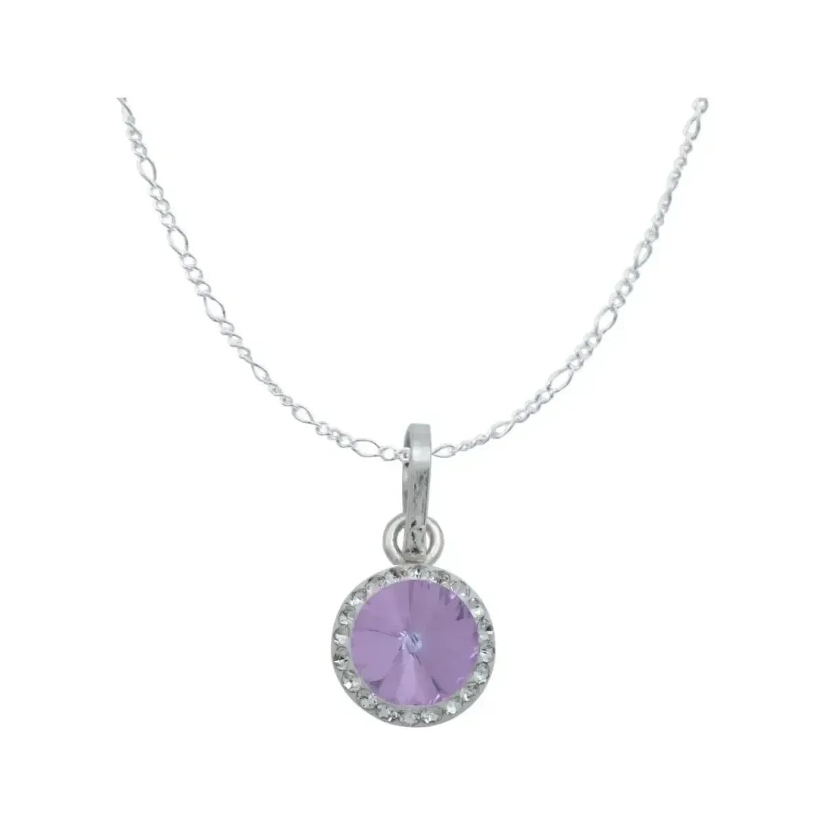 Conjunto Collar y Aretes Plata 925 Cristal Violeta Mujer - Imagen 2