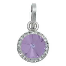 Conjunto Collar y Aretes Plata 925 Cristal Violeta Mujer - Imagen 3