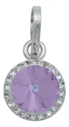 Conjunto Collar y Aretes Plata 925 Cristal Violeta Mujer - Imagen 3