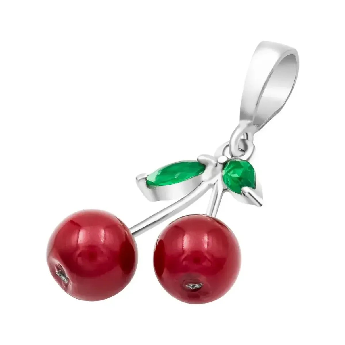 Conjunto Collar y Aretes Plata 925 Diseño Cereza para Mujer - Imagen 2